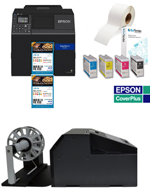 Best package deal - Epson ColorWorks C6000Ae - Rewinder + link plate + inks + software + on-site warranty 
