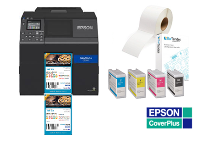 Epson ColorWorks C6000AeMK -1 YEAR ON-SITE WARRANTY FREE - FOR MATT LABELS  4" Durable Colour Label Printer + Guillotine + on-site free warranty - CALL FOR SAMPLES AND PACKAGE DEAL 01527 529713