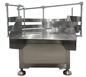 Unscrambler-feeder-accumulator table for K001 auto label line