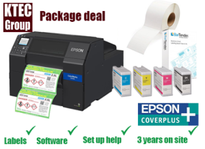 With 3 years warranty!- Epson ColorWorks C6500Ae-8" FOR GLOSS OR MATT LABELS -Durable Colour Label Printer + Guillotine + CALL FOR SAMPLES AND PACKAGE DEAL 01527 529713