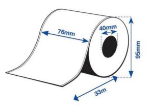 Epson C33S045537 Gloss Ink Continuous Label Roll 76mm wide x 33 Metres long