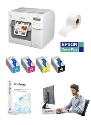 Epson ColorWorks C3500 Series - Durable Colour Label Printer with inks + software + set up help + on-site free warranty 