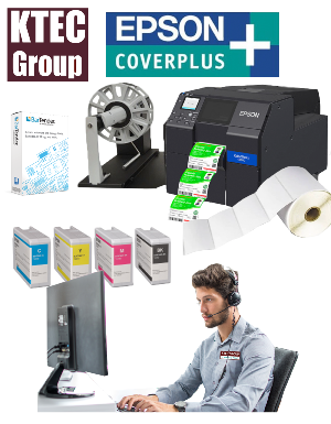 With on-site warranty!-  package deal - Epson ColorWorks C6000Ae + Large Capacity Rewinder + Link plate + inks + software + labels + set up help + on-site warranty 