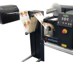 Complete as photo 215mm wide max Mini-Digi any size shape colour label manufacturing line includes Epson C6500Ae