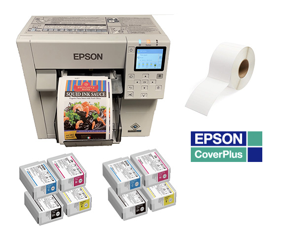 Promotion - Epson ColorWorks C4000eBK + extra free inks + labels + on-site free warranty - STARTER DEAL 01527 529713