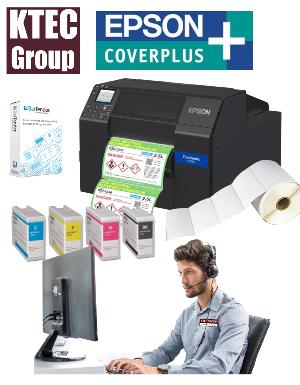 With on-site warranty!- Epson ColorWorks C6500Ae(BK) 8" For gloss or matt labels  + Guillotine + software + labels + set-up help 